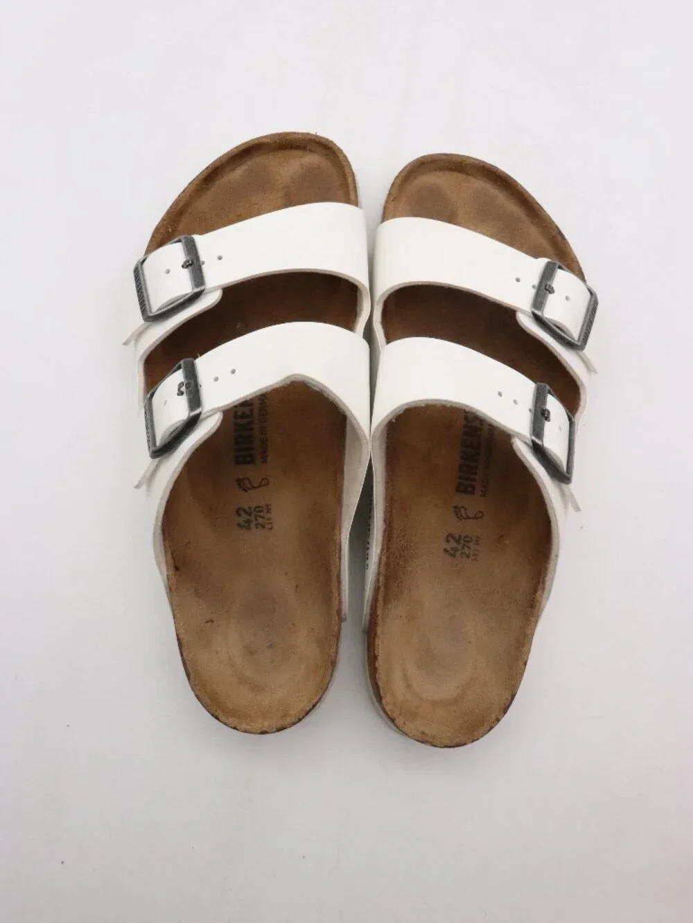 Birkenstock Arizona Birko-Flor EU 42 Womens 11 Mens 9 White Casual Sandals